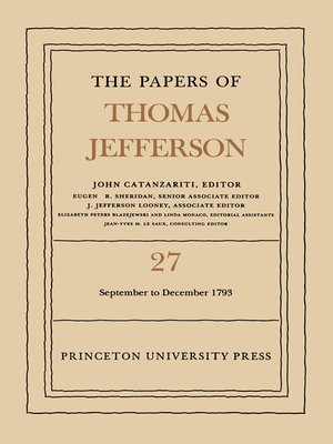cover image of The Papers of Thomas Jefferson, Volume 27